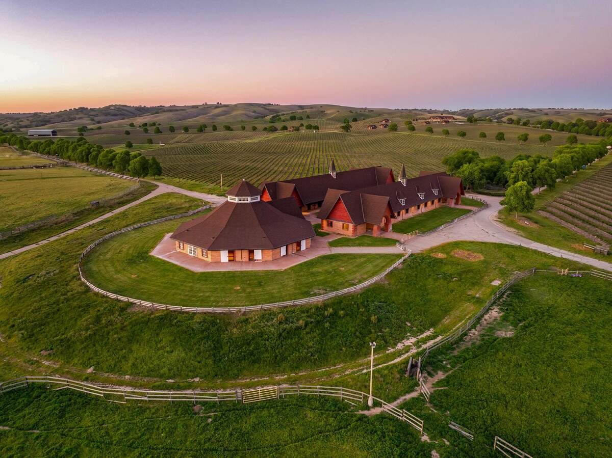 Windfall Farms, a 700-plus acre vineyard and equestrian property in Paso Robes is going up for bid on Aug. 5, 2026.